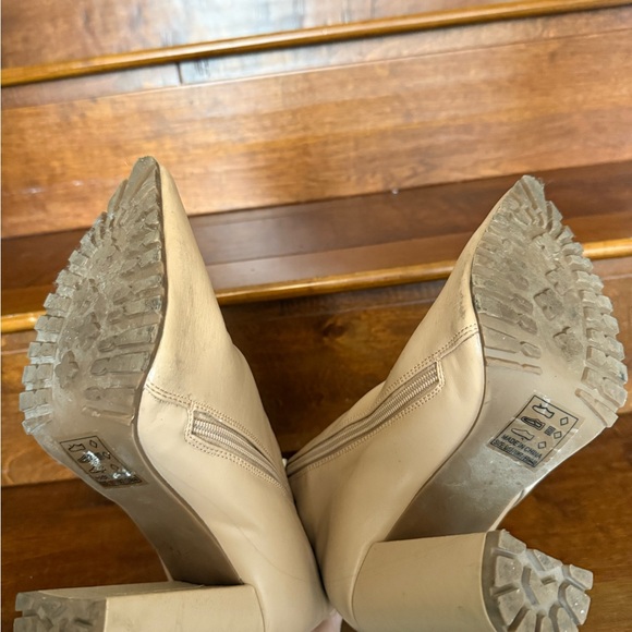 Cream Ankle Boots - Picture 5 of 5